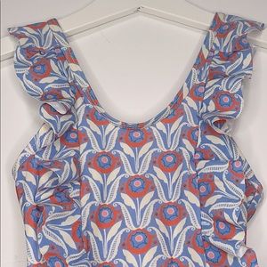 Nordstrom ruffle one piece floral swimsuit 18m